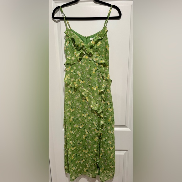 Lush Dresses & Skirts - Lush Green Floral Midi Dress
